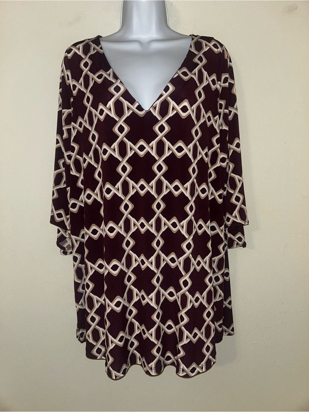 Lane Bryant 3/4-Sleeve V-Neck Tunic Top NWT